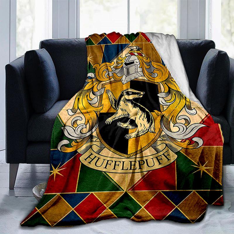 Hufflepuff Crest Poster - Hogwarts House DecorPrint Blanket, Soft Blanket For Sofa Office Bed And Travelling Daughter Birthday Gift esj264