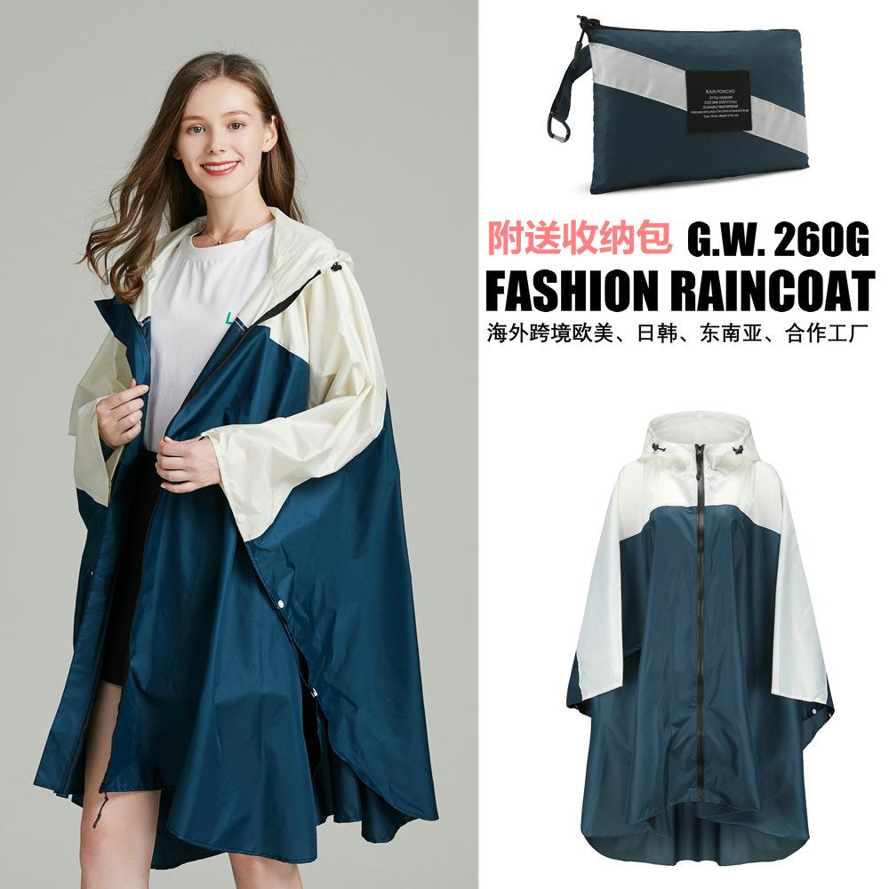 Neue Auswahl Europäische und amerikanische Mode bunter winddichter Rucksack Wander-Trenchcoat Regenmantel Poncho