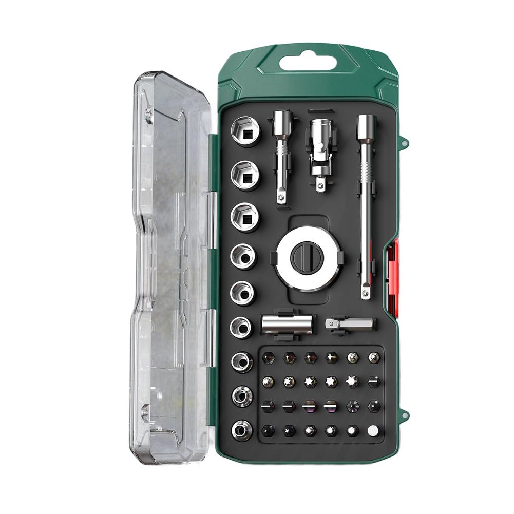 39PCS Ratchet Wrench Socket Bit Set with 72-Tooth Mechanism for For Torx Star Cross Bits Mechanical Repair Tools