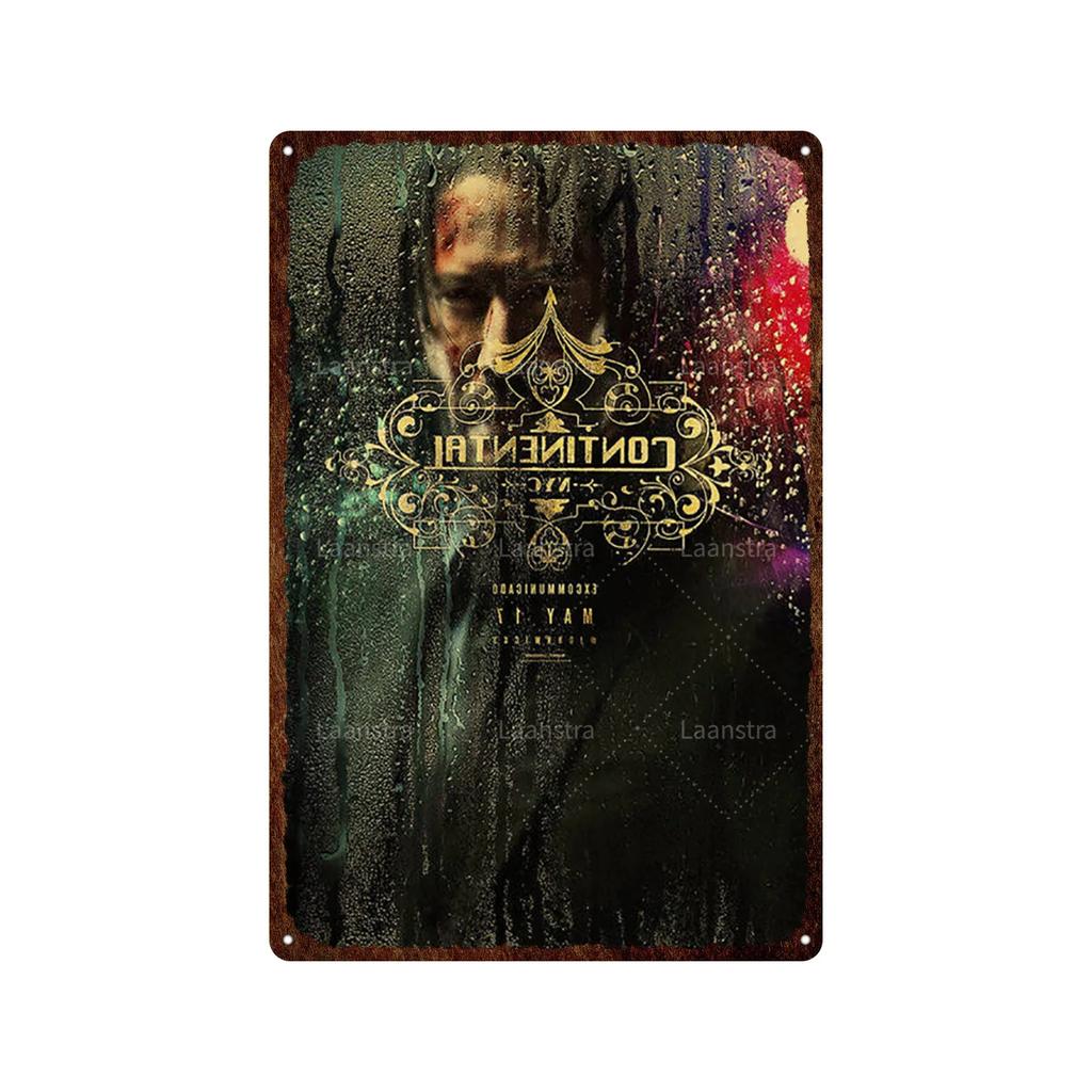 Vintage Movie Poster John Wick Poster Metal Sign Decorative Tin Painting Home Cafe Bar Kraft Poster Wall Sticker Decoration