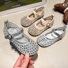New Summer Children's Diamond Hollow Jelly Beach Shoes Princess Ballet Little Girl Single Shoes Shiny Soft Sole Kids Sandals