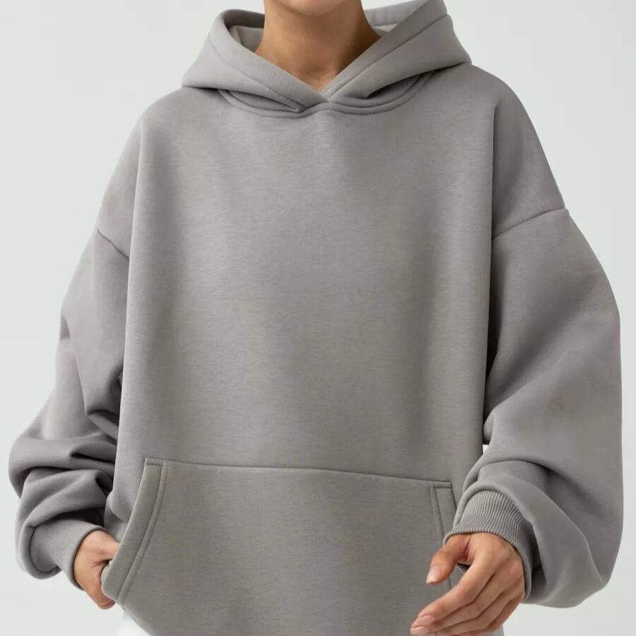 Women's Long-sleeve Hooded Sweatshirt for Autumn/winter – Loose and Casual Top