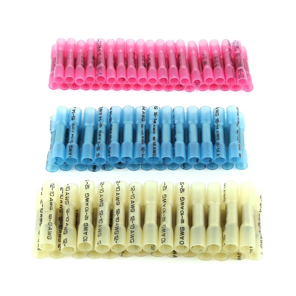 300 Pcs 22-16AWG / 16-14AWG / 12-10 AWG Heat Shrink Wire Connectors Crimp Terminals  Motorcycle