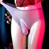 Sissy Lingerie Mens Ultra-Thin Lace Sheer Underwear Ice Silk Seamless Nude Sensation Breathable Underpants Pouch Bulge Briefs