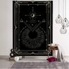 Witchcraft Tarot Tapestry Wall Hanging Black Khaki Sun Moon Starry Universe Geometric Pattern Dormitory Home Decoration Curtains
