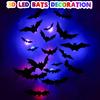 Adesivi Murali Pipistrello LED di Halloween 3D Luminosi Adesivi Pipistrello per Festa di Halloween Interno Camera da Letto Parete Finestra Decor