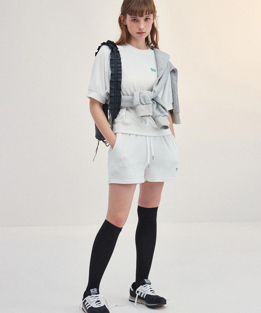 BETWEEN A AND B Terry Banding Shorts [White]