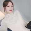 Autumn and Winter Round Neck Stretch Sweater Lace Embroidery Base Sweater