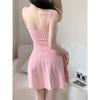 Pure Desire Spice Girl Wavy Neckline Knitted Suspender Dress Women's Shell Skirt Slim and Thin Temperament Hepburn Style Skirt