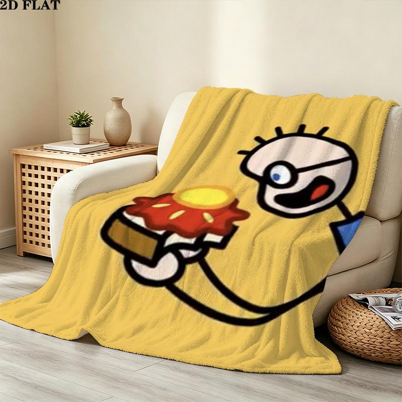 Tom Water Print Flannel Blanket, High quality Comfortable for All Seasons, Home Decor, Warmth and Comfort, Perfect for Christmas Gifts