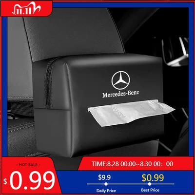 GLC GLB Car Tissue Box Holder Napkin Towel Organizer Bag Tissues Storage For Mercedes Benz AMG W204 W205 W203 W211 W212 W213 W2