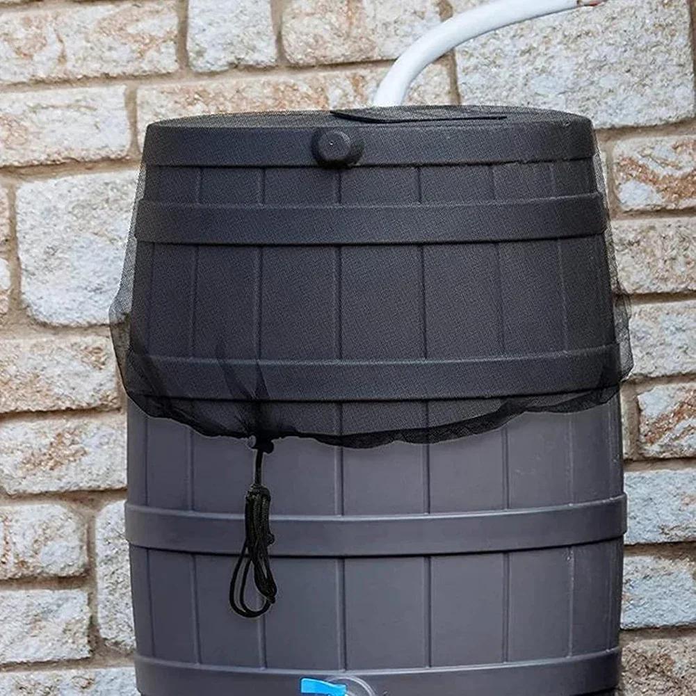 4 Stück 95 cm Outdoor-Netzabdeckung für Regentonnen, Wasserauffangeimer, Abdeckung, Wassertank-Schutz, Gartenbedarf