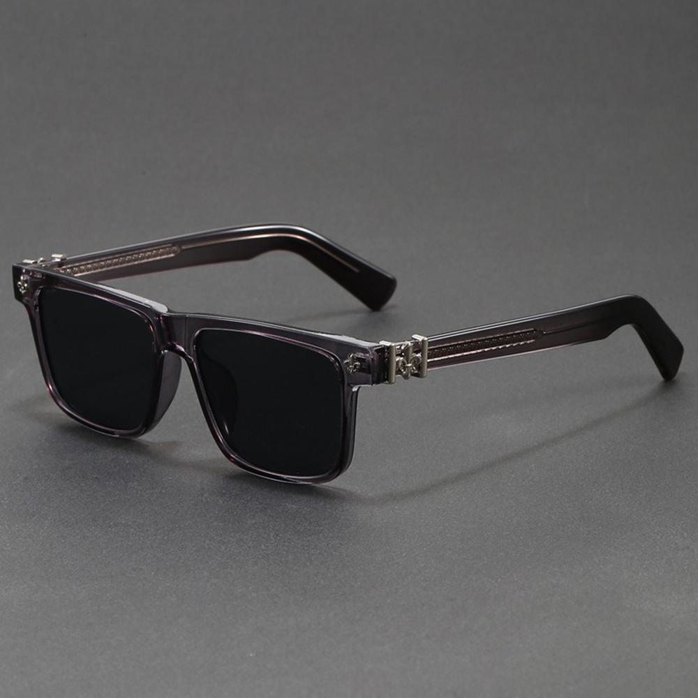 Vintage Punk Square Sunglasses Men Women Retro Frosted Clear Frame Tortoiseshell Temple UV400 Sun Glasses Shades