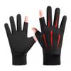 Cycling Gloves Men Winter Warm Fleece-lined Touch Screen Leak Two Finger Driving Non-Slip Windproof Sports Fishing Gloves