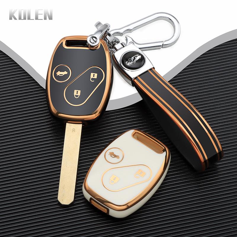 New Tpu Car Key Case Shell Cover For Honda Accord Civic Crv Cr-V Pilot Insight Ridgeline Protector Holder Fob Bag Accessories