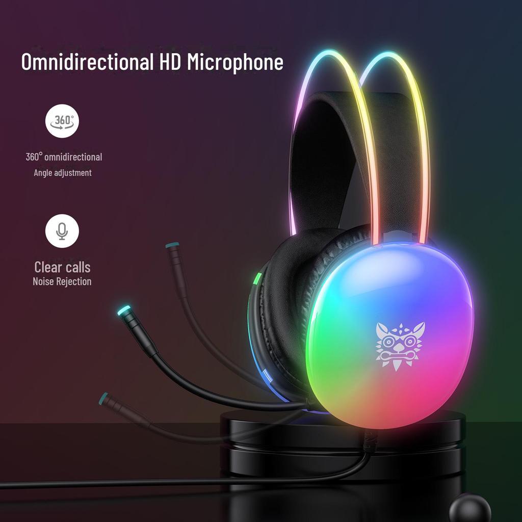 X25 Gradient Dynamic Lighting Headset: Gaming Headset with Cross-Border Design for E-Sports Enthusiasts.