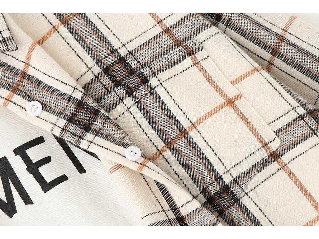 Women's Retro Plaid Flannel Shirt - Korean Style Cardigan Jacket for Spring & Autumn
