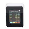 Air Quality Monitor Portable LCD Backlight Screen CO2 TVOC HCHO PM2.5 PM10 Detector with Alarm White