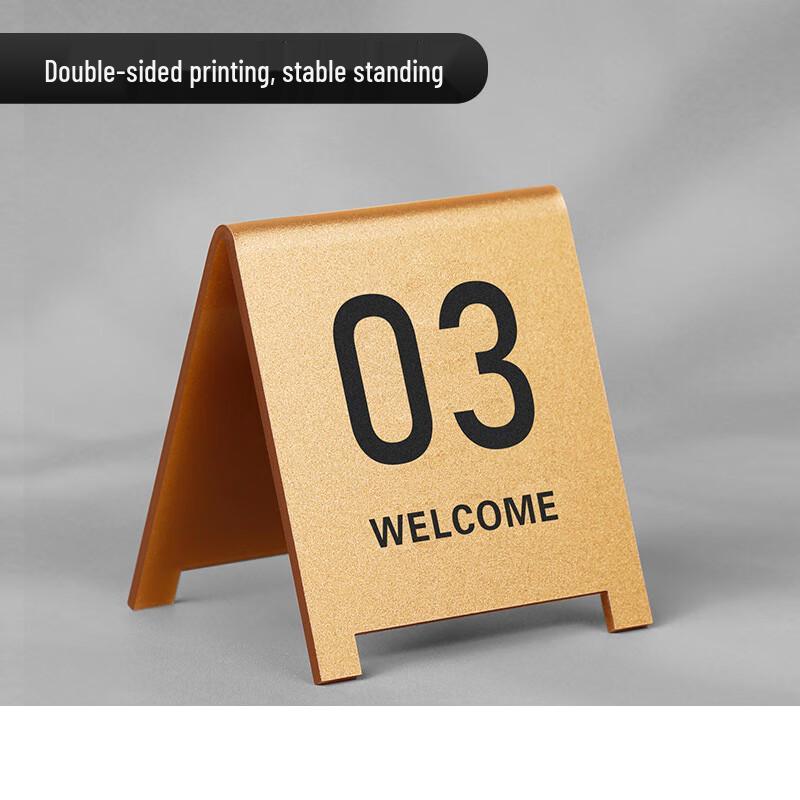 Frosted Gold Acrylic Double-Sided Table Number Sign