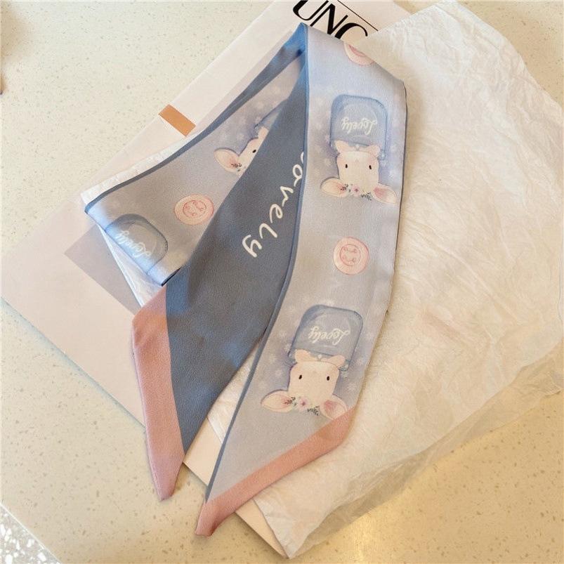 

Женский корейский шелковый шарф-повязка на голову: Элегантный французский ретро бант для волос и шейный платок аксессуар