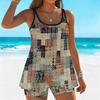 Women's Swimwear Tankini 2 Piece Swimsuit  Diversified Retro Style Printing  Plant Print Vacation Bathing Suits