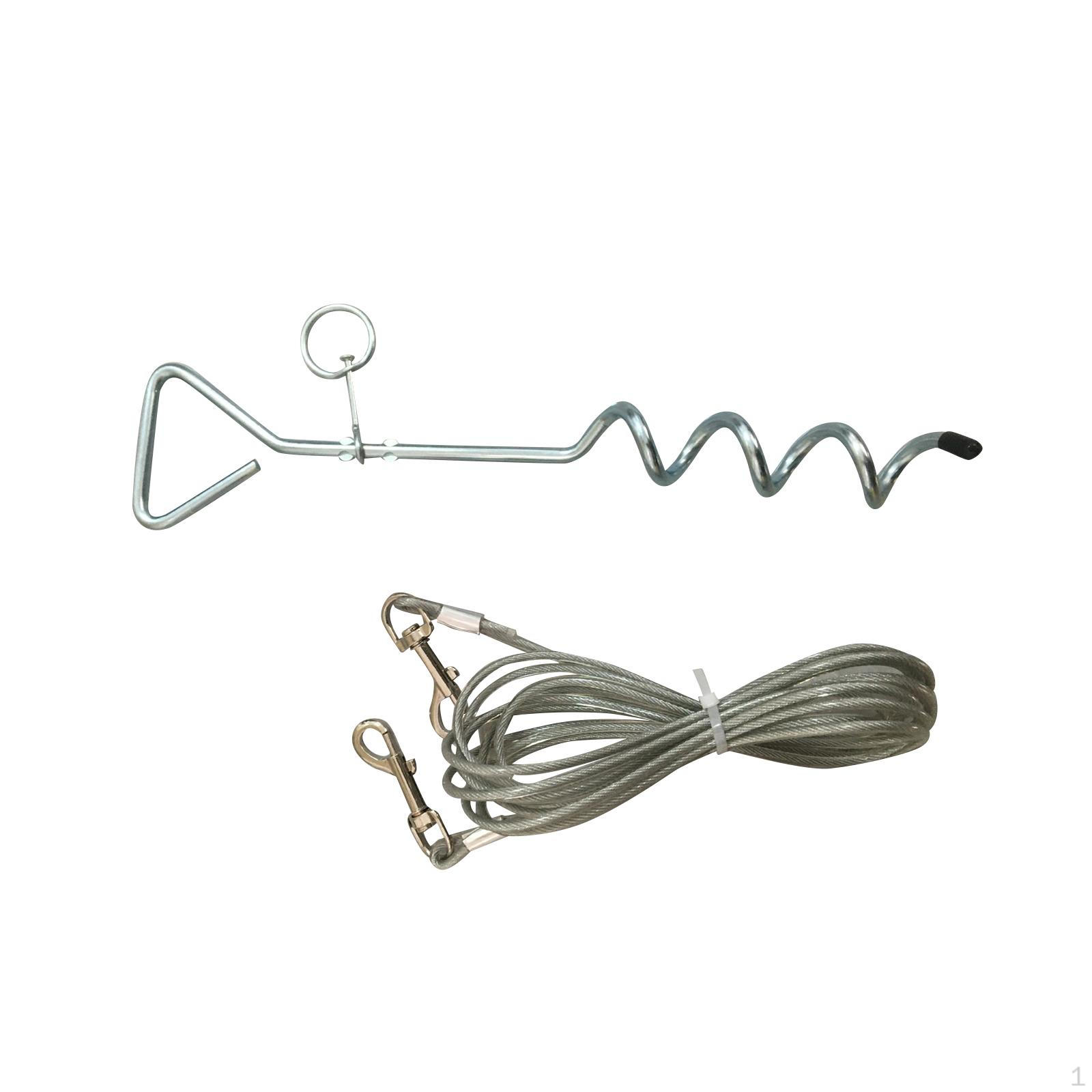 Dog Tie Out Cable and Stake Tether Outside Leash with