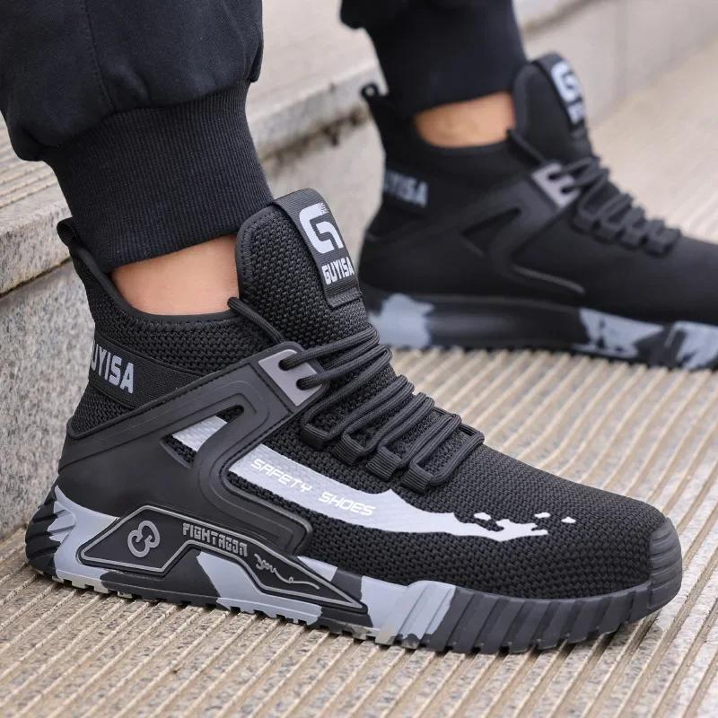 Scarpe di Sicurezza da Lavoro Uomo Punta in Acciaio Anti-schiacciamento Anti-perforazione Leggere Antiscivolo Comode Traspiranti Stivali da Lavoro Uomo