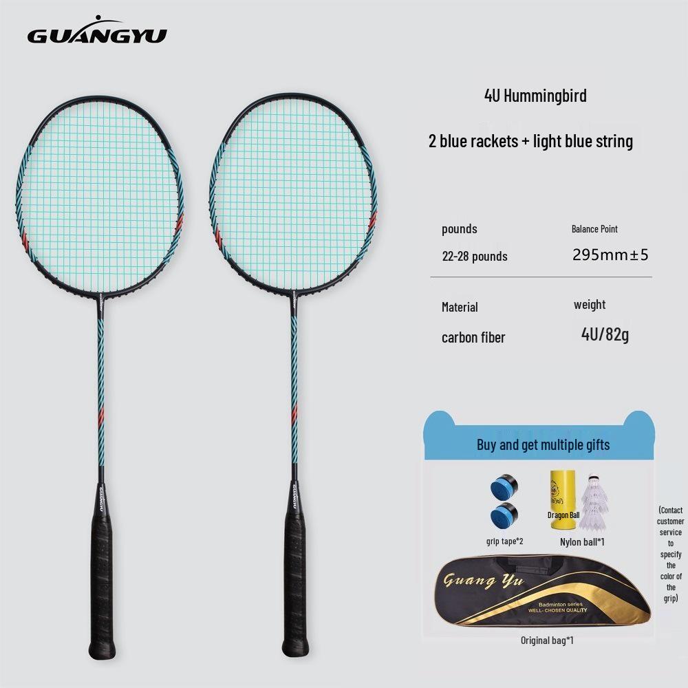 4U Carbon Fiber Badminton Racket Set for Couples - Home Entertainment Double Pair