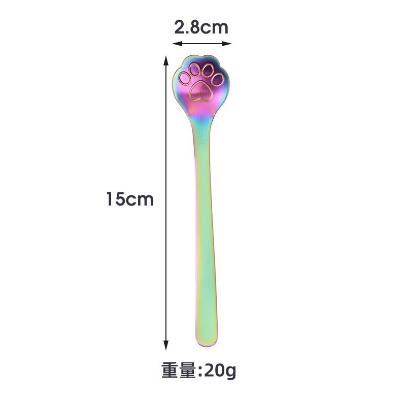 Creative 304 Stainless Steel Coffee Spoon Spoons Cute Stirring Spoons Gold Cat Paw Tea Coffee Spoon Dessert Kitchen Tools