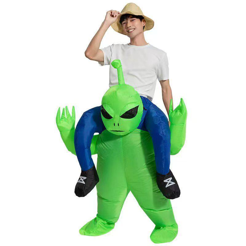 Aufblasbares Alien-Kostüm für Halloween - Maskottchen-Party-Outfit für Erwachsene und Kinder