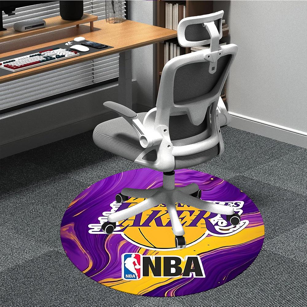 

1pc Basketball Lakers Office Round Area Rug, Indoor Mat Suitable For Office, Under Office Chairs Bedroom Living Room Home Decor, Room Deco182 80cm by 80cm