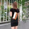 Single Shoulder Bag for Women with Contrasting Color Geometric Seam Customized Square Buckle Large Capacity Small Square Bag