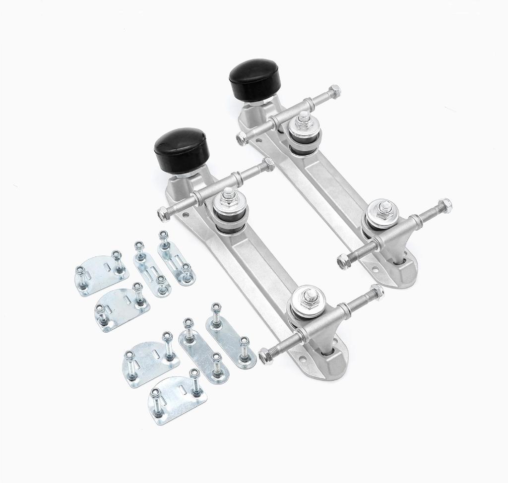 Aluminiowa podstawa do wrotek dwurzędowych i akcesoria