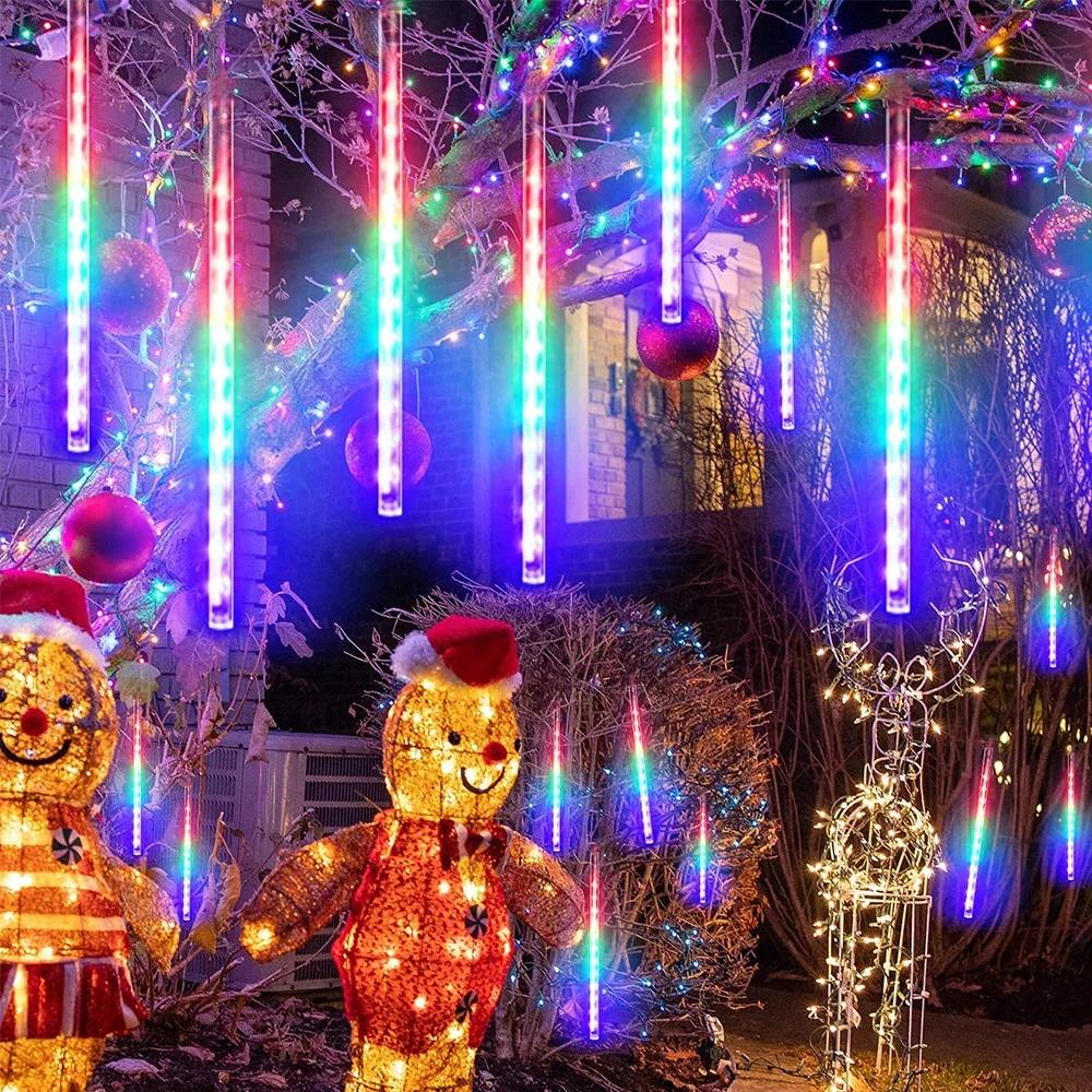 30/50cm Solar LED Meteor Shower Rain Lights Holiday String Lights Waterproof Garden Light Christmas Wedding Decoration