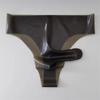 Sexy Latex Mens Rubber Briefs with Penis Sleeve Condom Transparent Exotic Underwear Seamless Male Hombre Lingerie Safety Panties