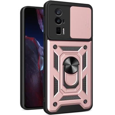 Armored Case for Xiaomi Poco F5 Pro, CamShield Slide, Pink Rose Gold