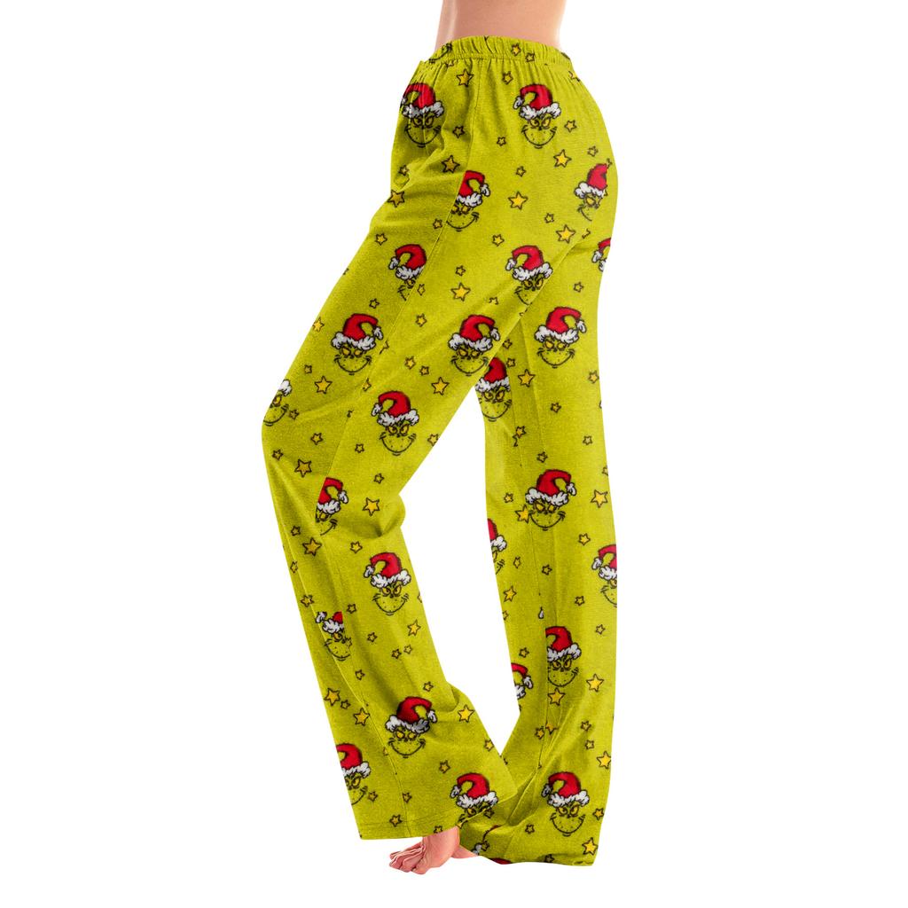 Pyjamasbukser Nattøy Fritidssnor Elastisk midje Bukser Komfortable Rette Yoga Løse Bukser