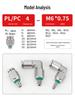 304 Stainless Steel Metric Pneumatic Fitting with Extended Thread, Coarse/Fine Thread, PC4/6-M4/M5/M6/M10/12 Non-standard Fixed