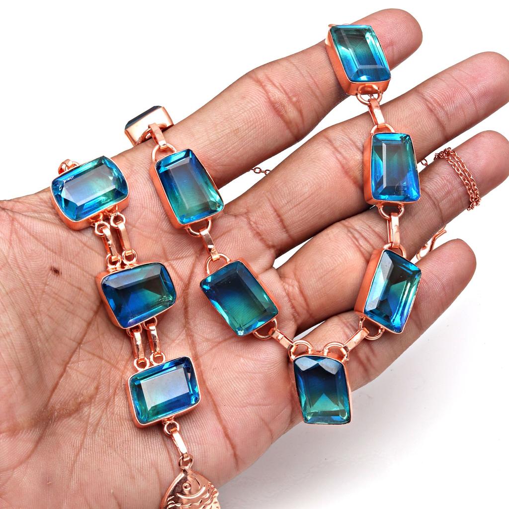 Bio-Tourmulian 14 Ct Rose Gold Plated Jewelry Necklace Bracelets18-20''