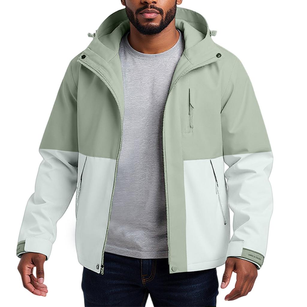 Men'S Loose Half Zipper Hooded Sweatshirt And Submachine Jacket