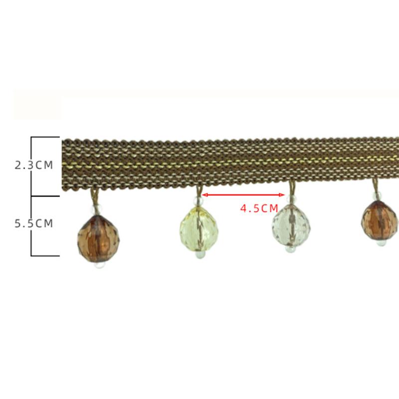 6/12 Meter Curtain Sofa Lace Tassel Fringe Lace Trim DIY Beads Curtain Drapery Trim Fringe Sewing Decor Upholstery Accessories