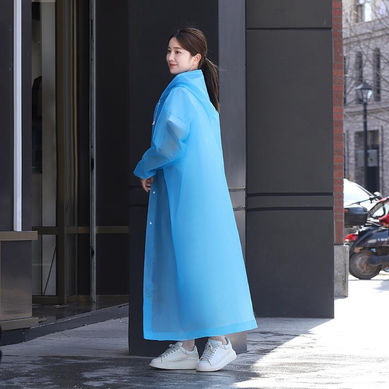 Thickened adult raincoat non-disposable poncho outdoor travel EVA lightweight plastic raincoat