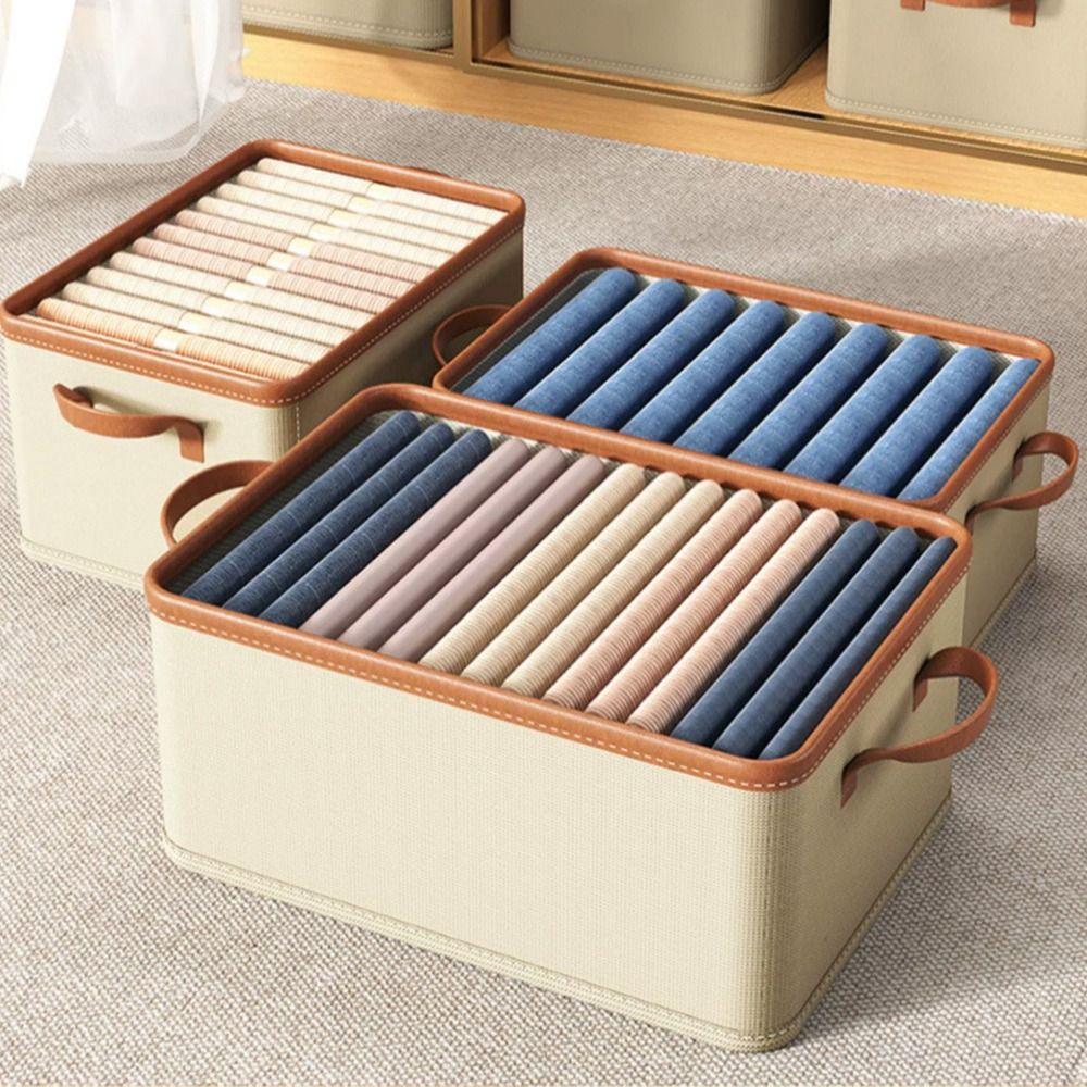 Foldable Clothing Storage Box Separation Wardrobe Clothes Storage Box Household
