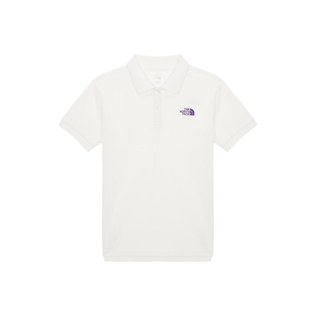 The North Face Solid Color Letter Logo Short Sleeve Polo Shirt Women Tops White NT7PR40C