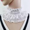 White Black Ruffle Elastic Lace Fake Collar Scarf High Neck Collar Pullover Elegant Neck Cover False Collar Clothing Accessories