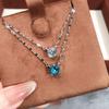 Ocean Blue Diamond Pendant Necklace - Versatile Luxury Design for Women