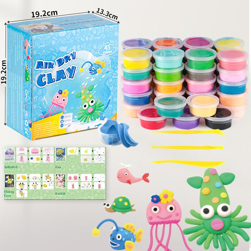 24/36/45 Color Air-dried Clay Set Easy To Shape and Reuse for Making Various Handicrafts and Models