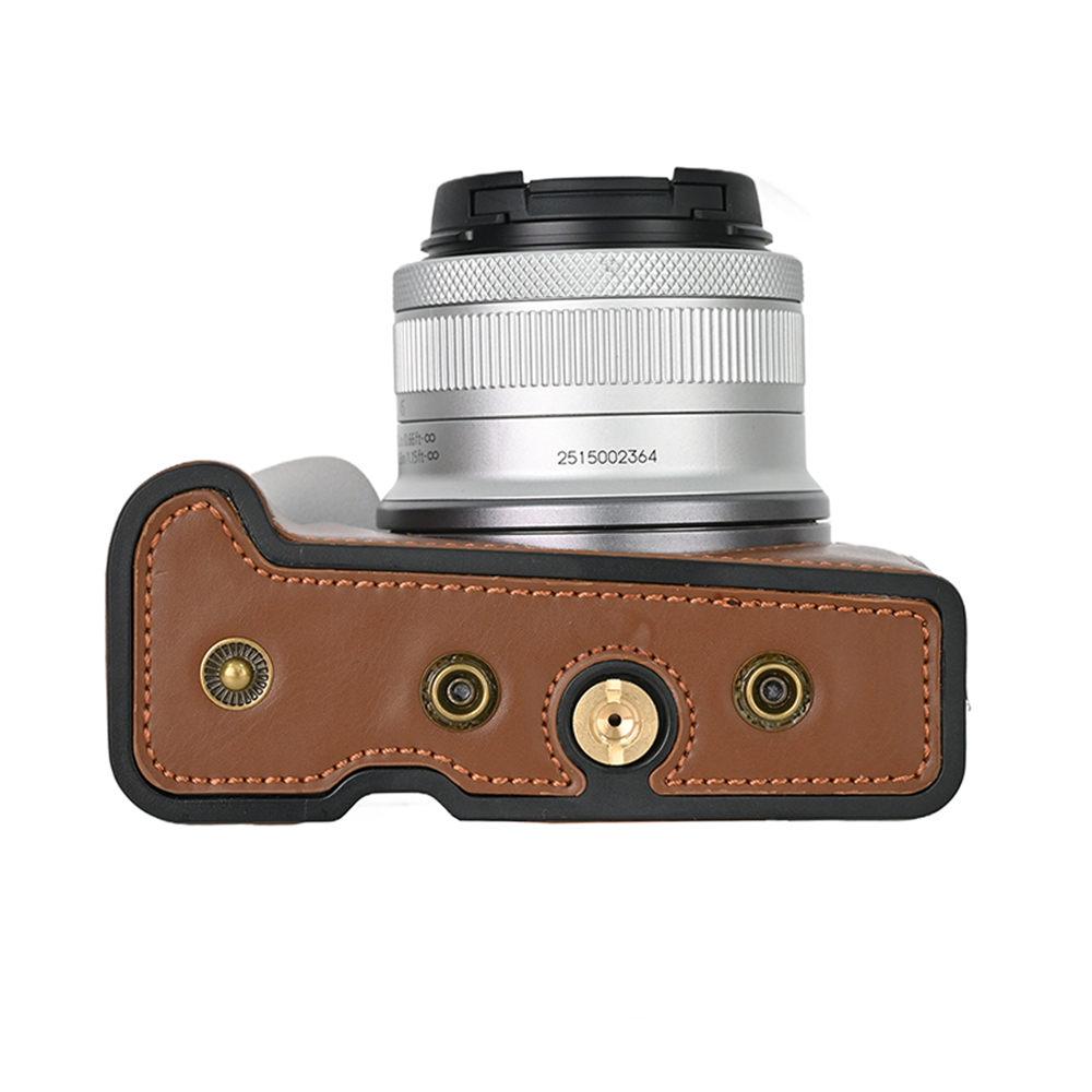 PU Leather Camera Case Bag For Canon EOS R50 (18-45mm Lens) R100 With Shoulder Strap