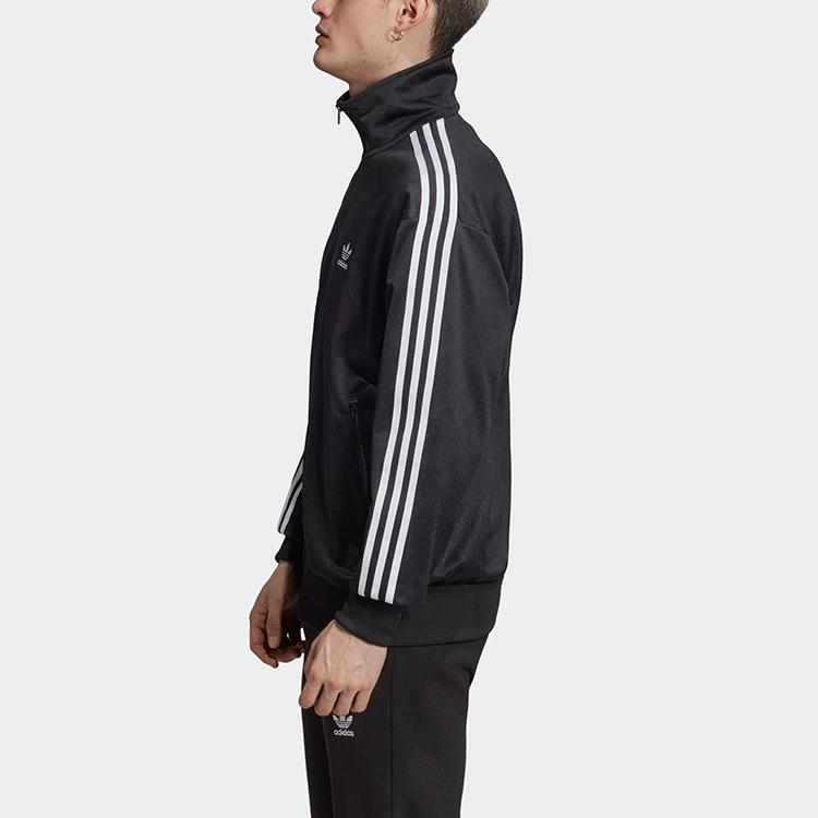 Adidas Originals Trefoil Stand Collar Sport Casual Striped Jacket Men Jacket Black ED7051
