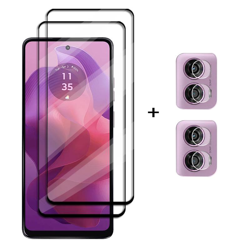 Full Cover Glass For Motorola Moto G24 Tempered Glass For Moto G24 Screen Protector HD Protective Phone Lens Film For Moto G24